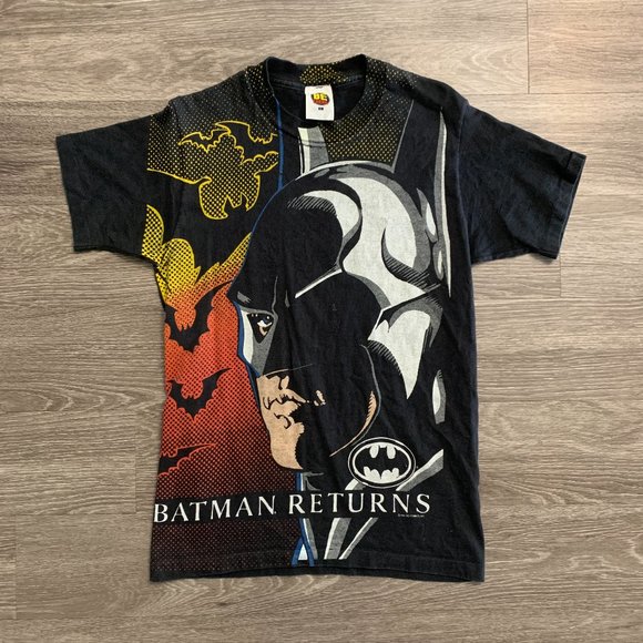 Be There Other - Vintage Batman Retruns Michael Keaton AOP Shirt Sz. L 1991 DC Comics
